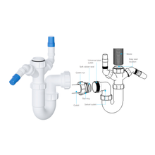 Viva 1½" Sink Trap with Twin 135° Nozzles WTST02