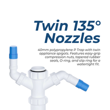 Viva 1½" Sink Trap with Twin 135° Nozzles WTST02