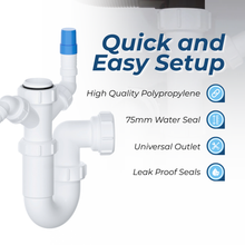 Viva 1½" Sink Trap with Twin 135° Nozzles WTST02