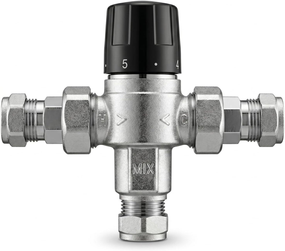 15mm Thermostatic Mixing Valve TMV2 Compression Mixer Valve - Hulthor