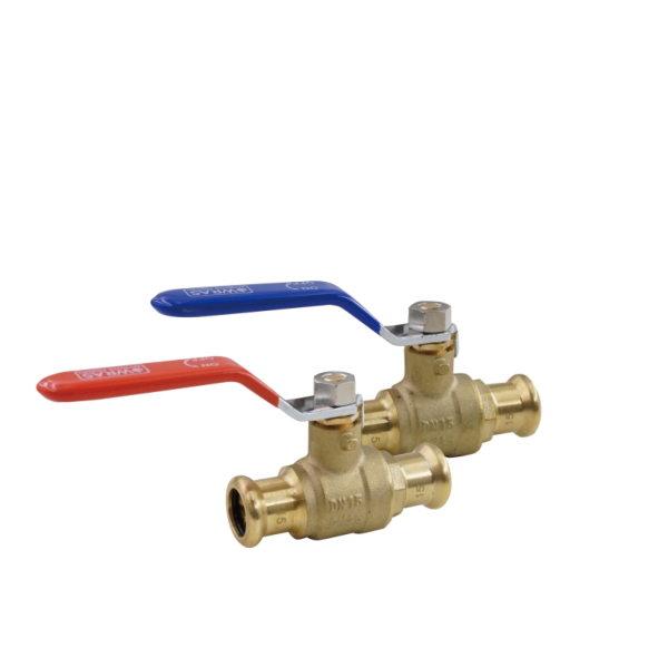Pressfit Water 22mm Lever Valve M Profile - Red Handle - product image